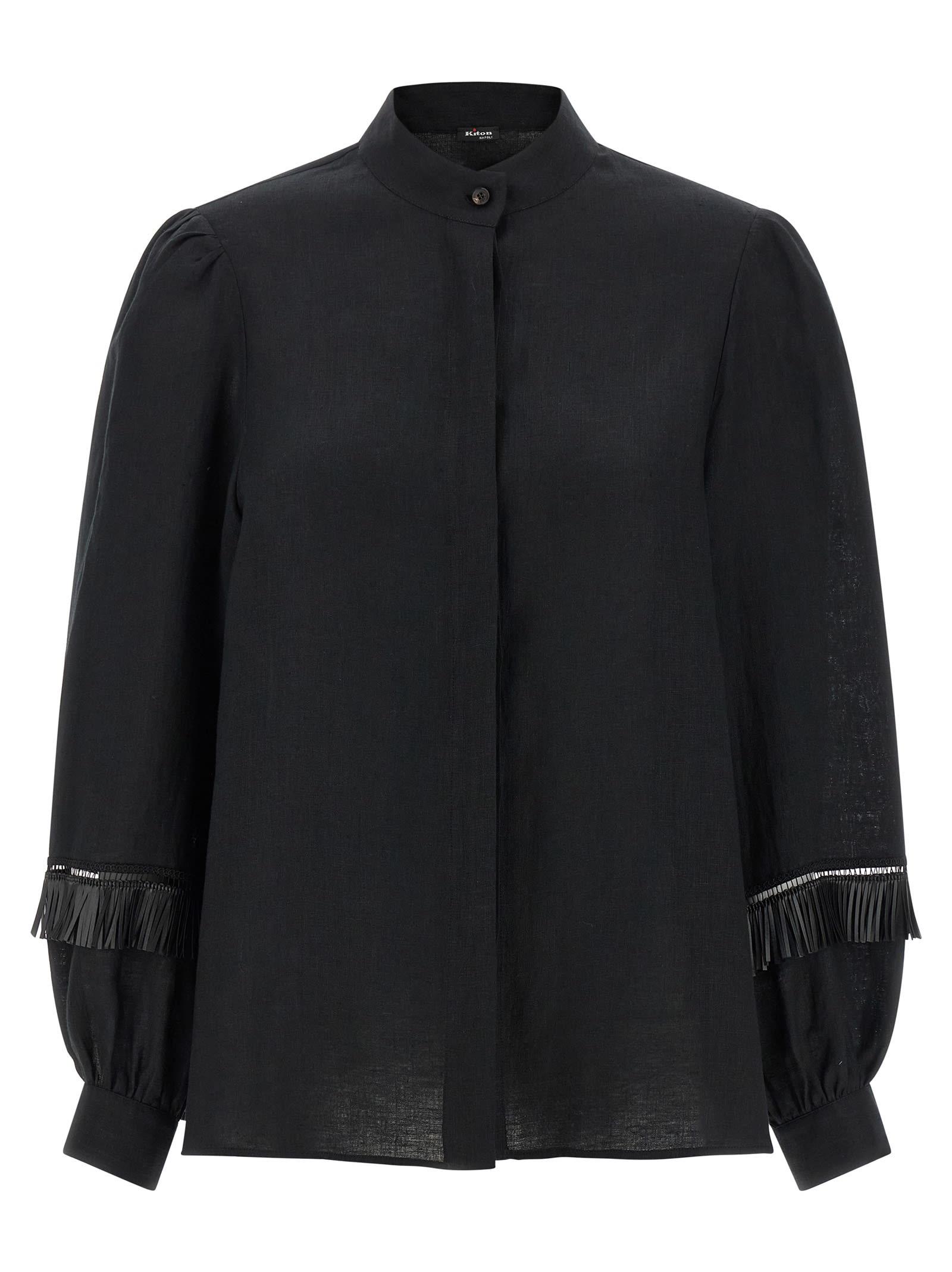kiton fringed shirt
