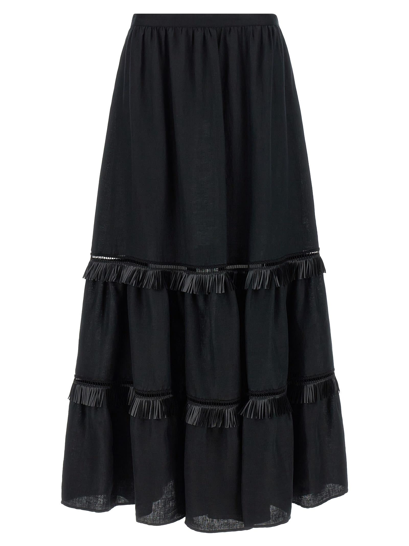 kiton fringed skirt