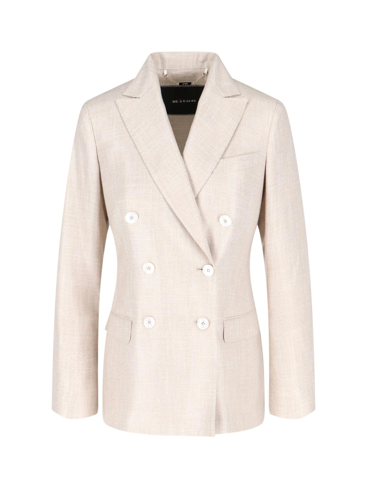 kiton jackets beige viscose - women