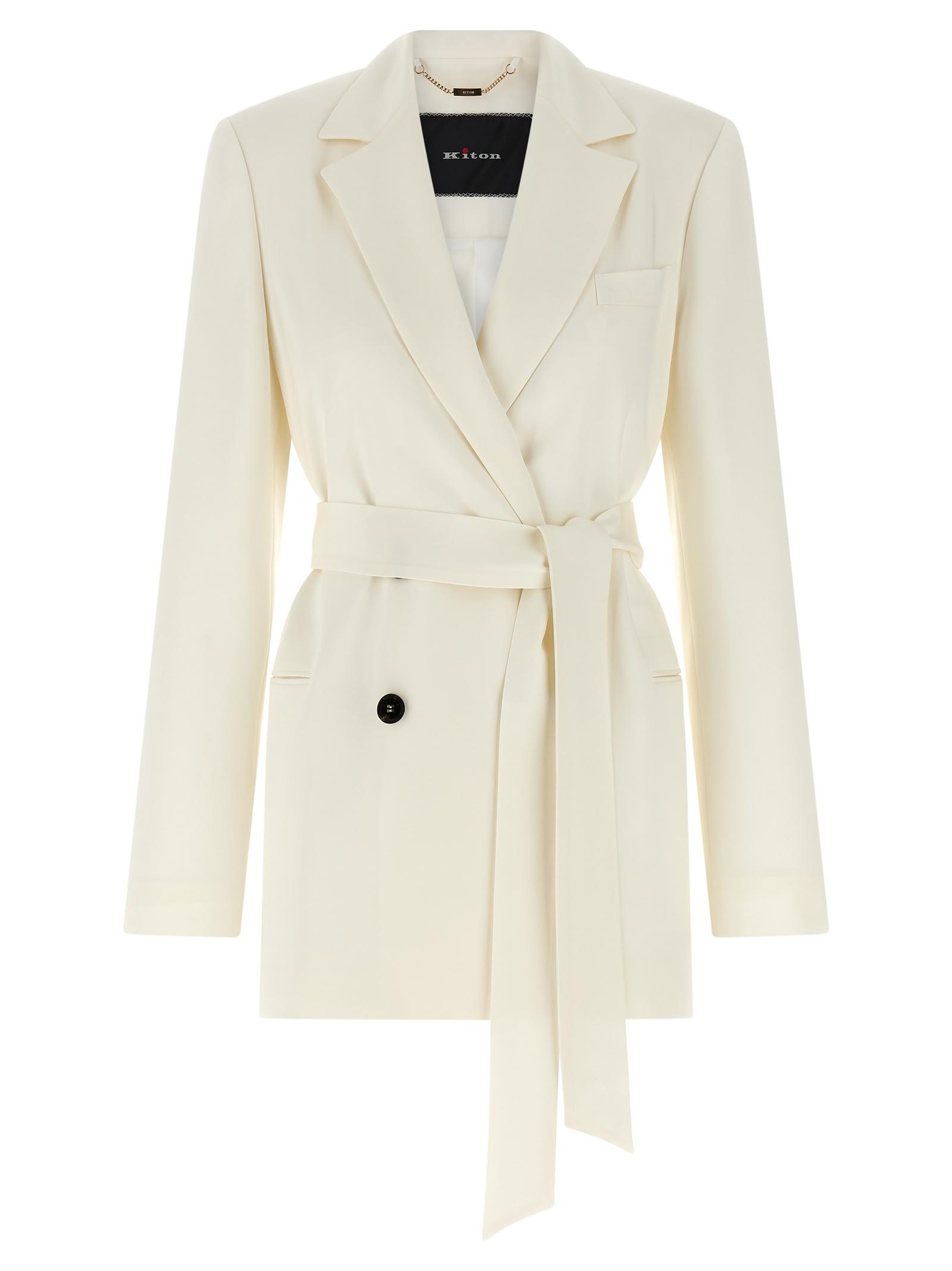 kiton silk blazer