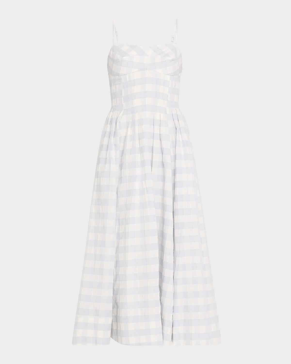 kittiya check a-line midi dress
