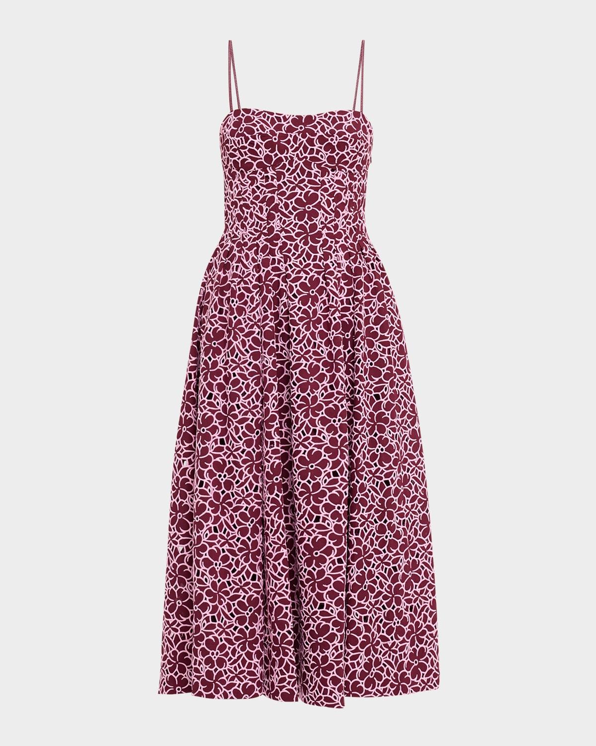 kittiya embroidered sleeveless midi dress