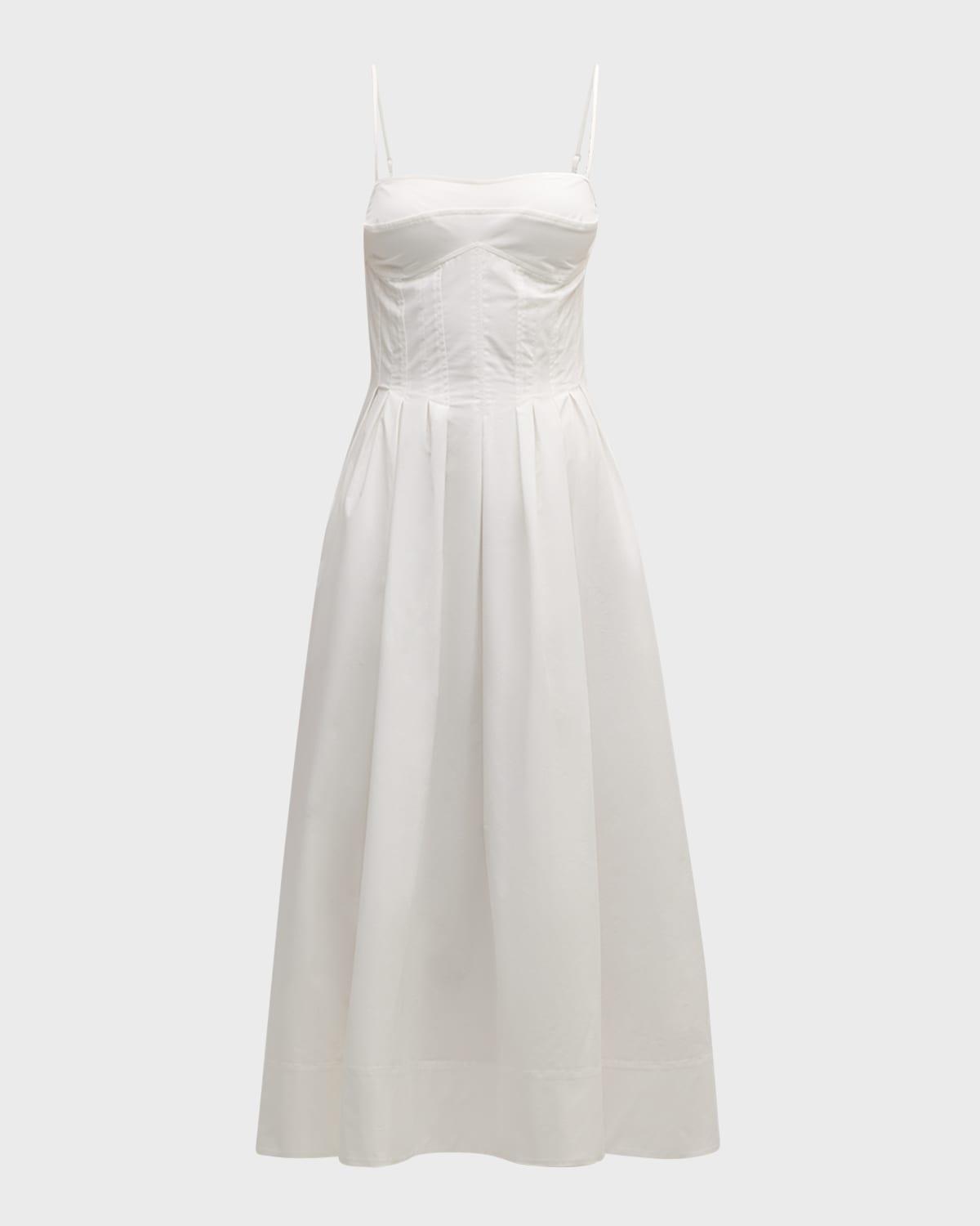 kittiya sleeveless a-line midi bustier dress