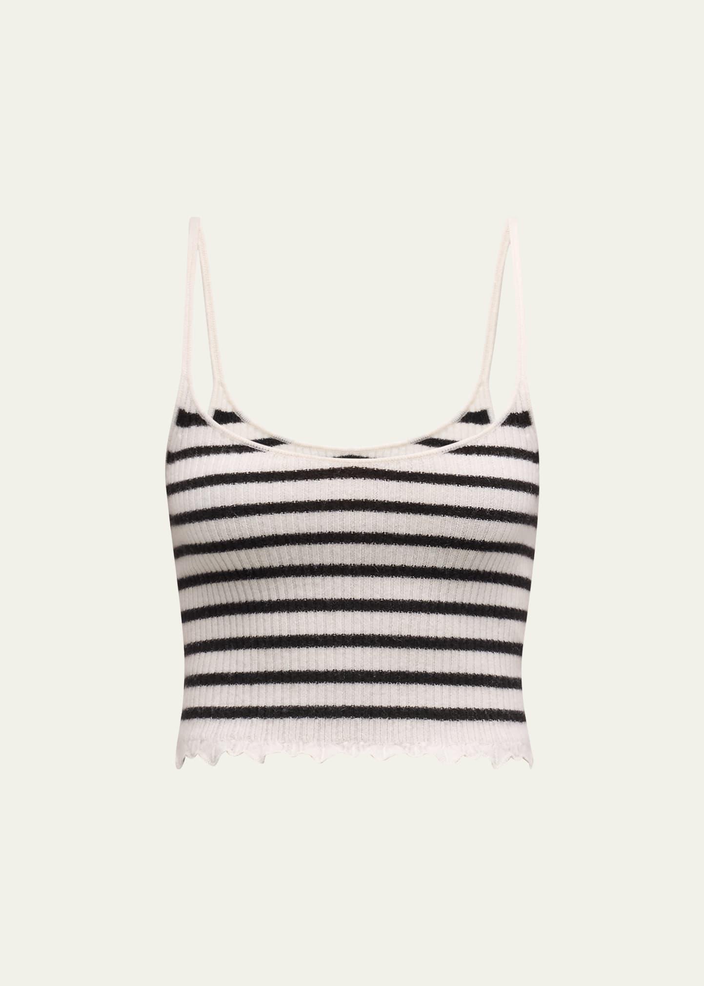 klea stripe cropped tank top