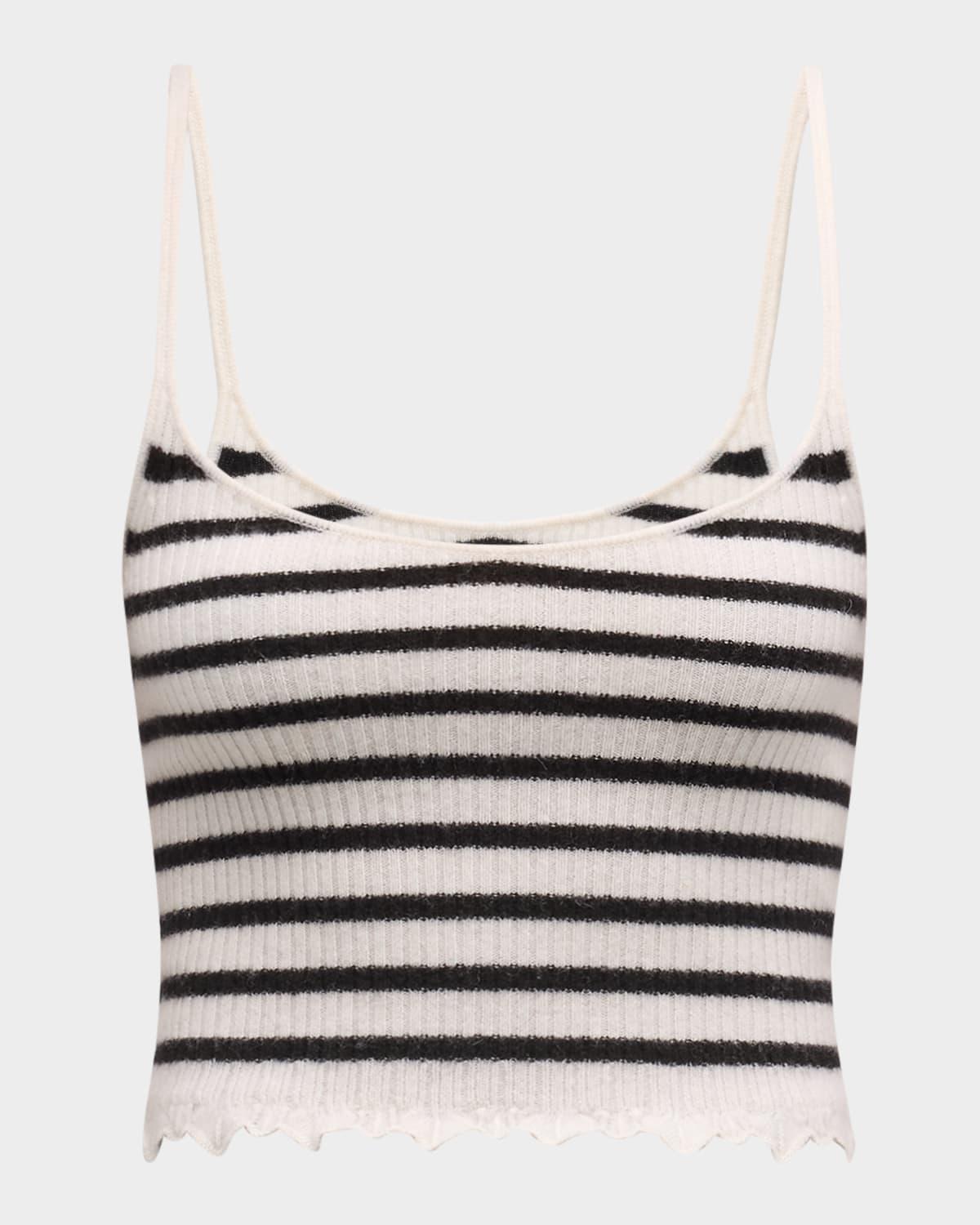 klea stripe cropped tank top