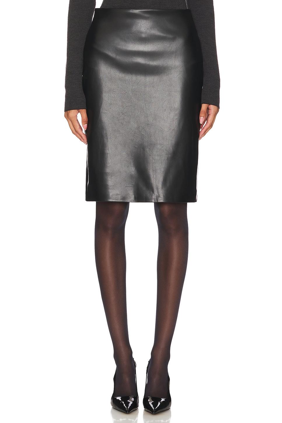knee length leather skirt