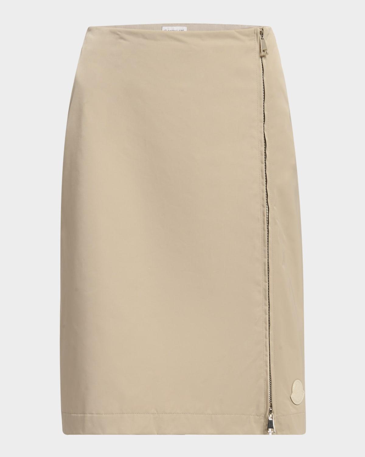 knee-length zip skirt