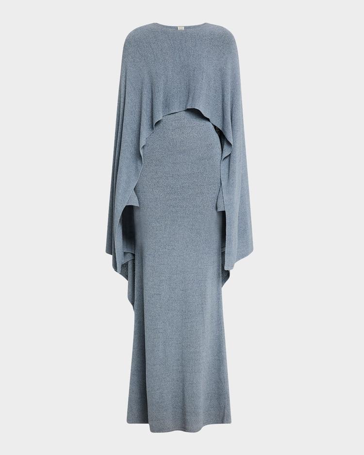 knit cape maxi dress