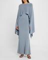 knit cape maxi dress