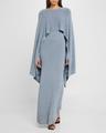 knit cape maxi dress