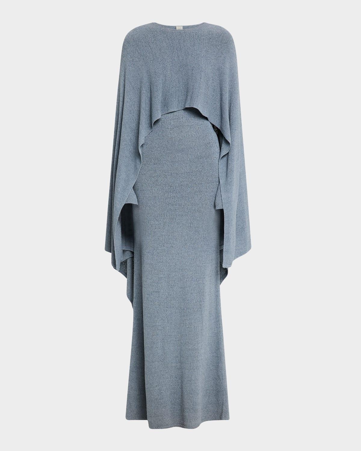 knit cape maxi dress