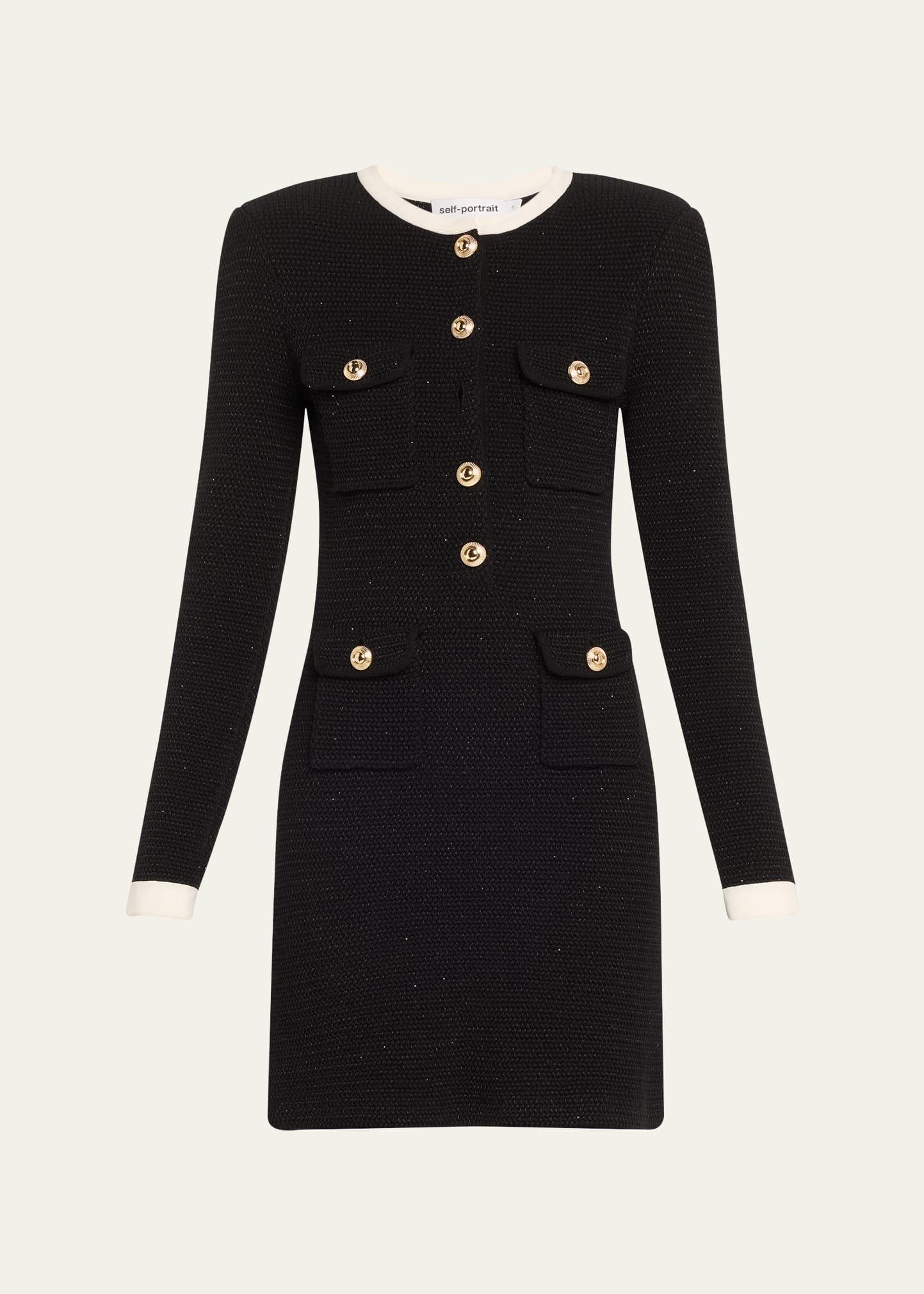knit contrast-collar mini dress