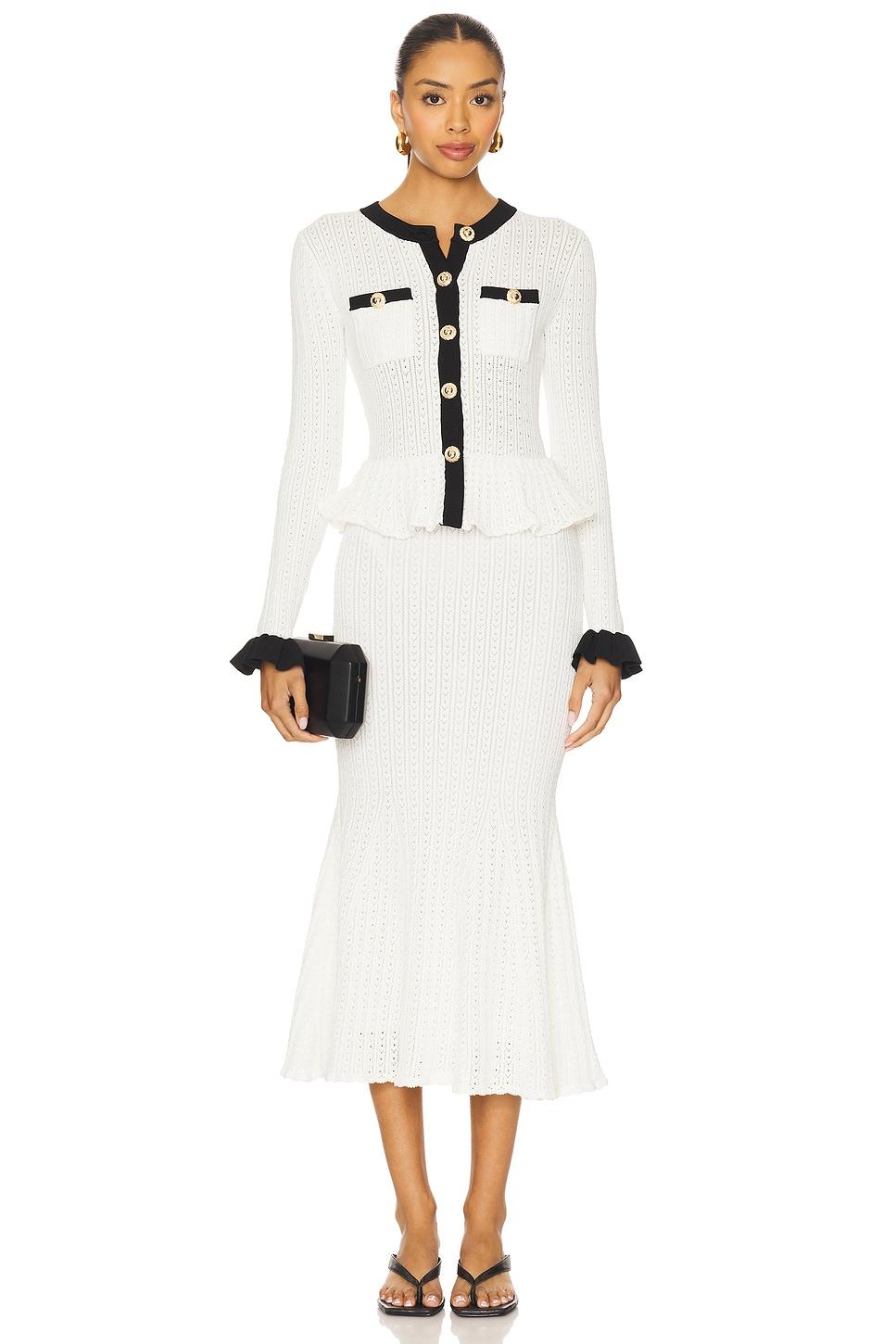 knit contrast midi dress