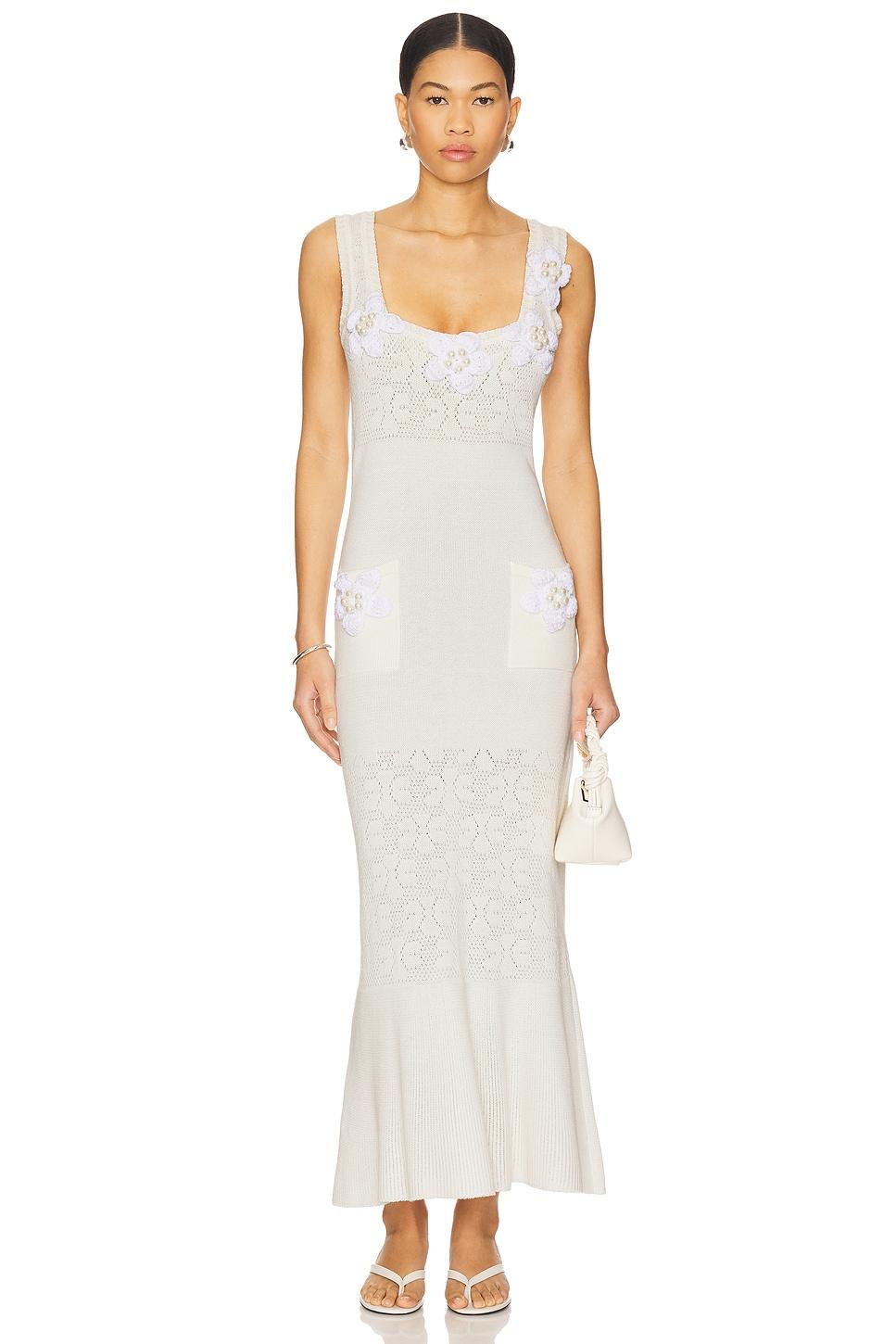 knit dress with handmade knit details