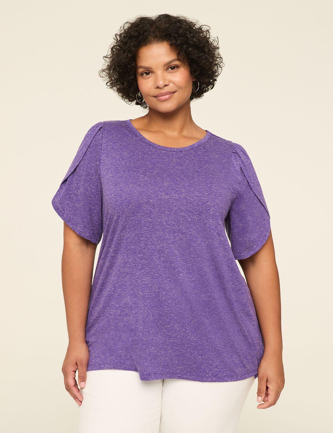 knit linen tulip-sleeve top