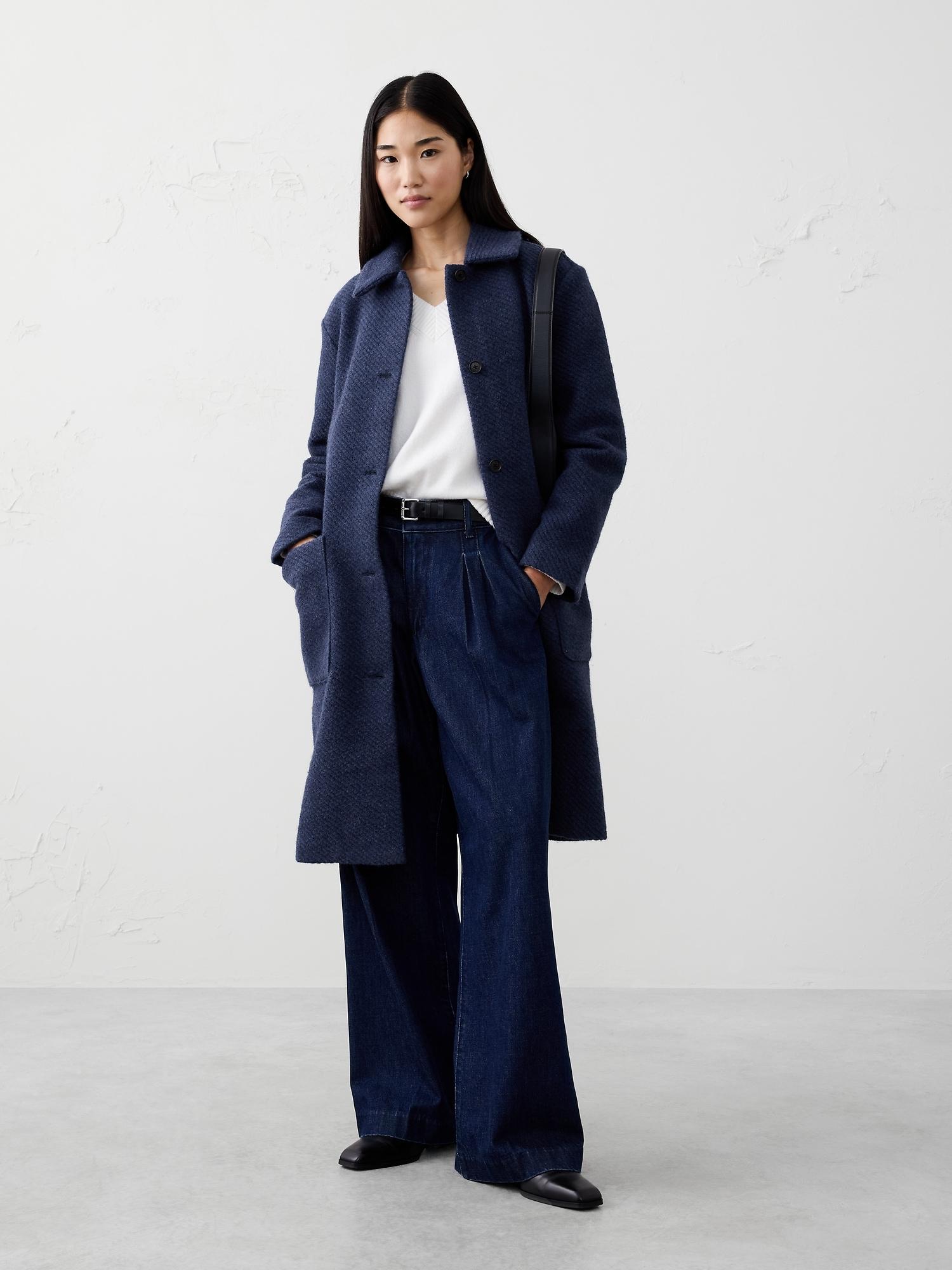 knit long mac coat