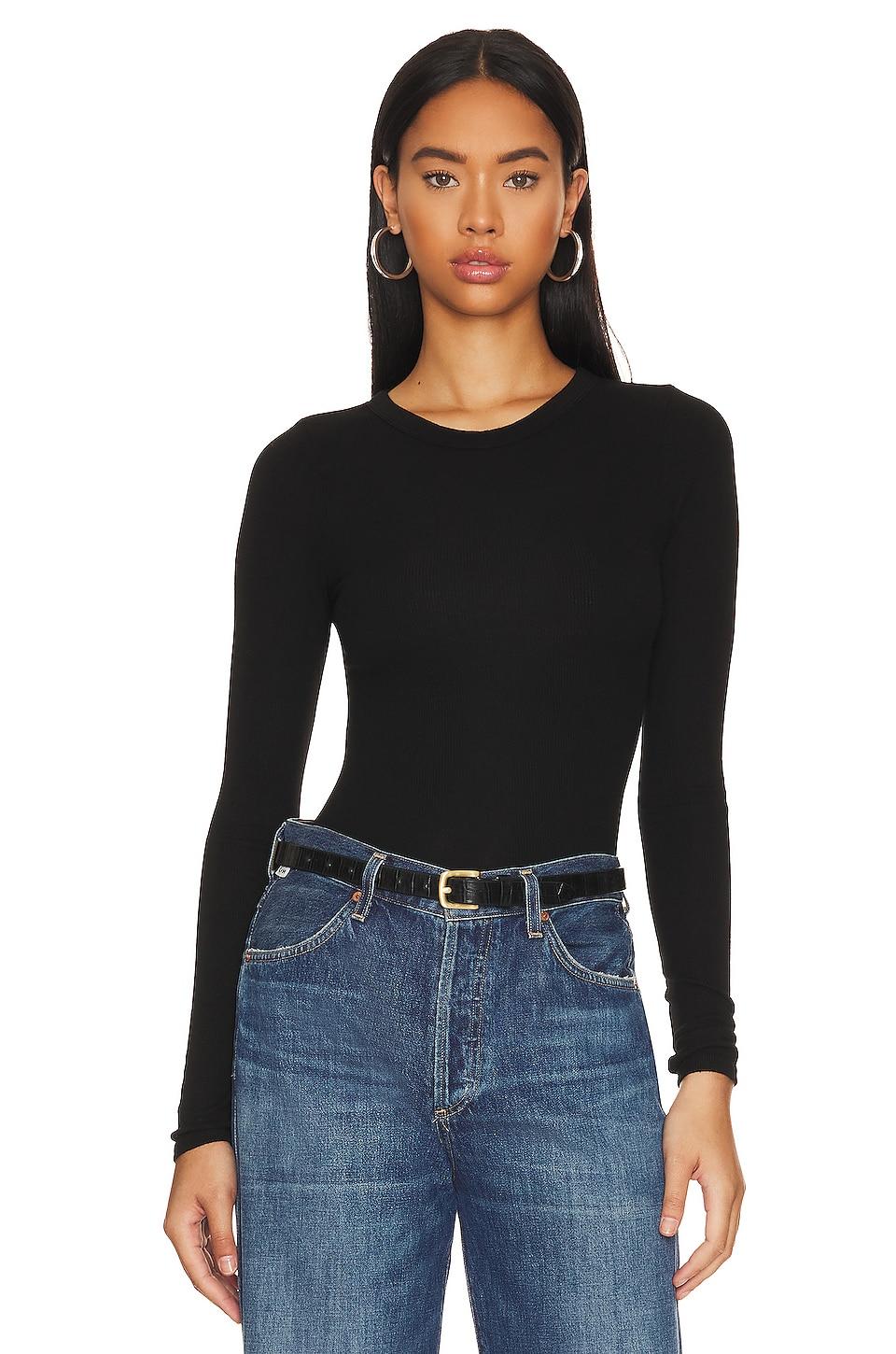 knit long sleeve fitted crew