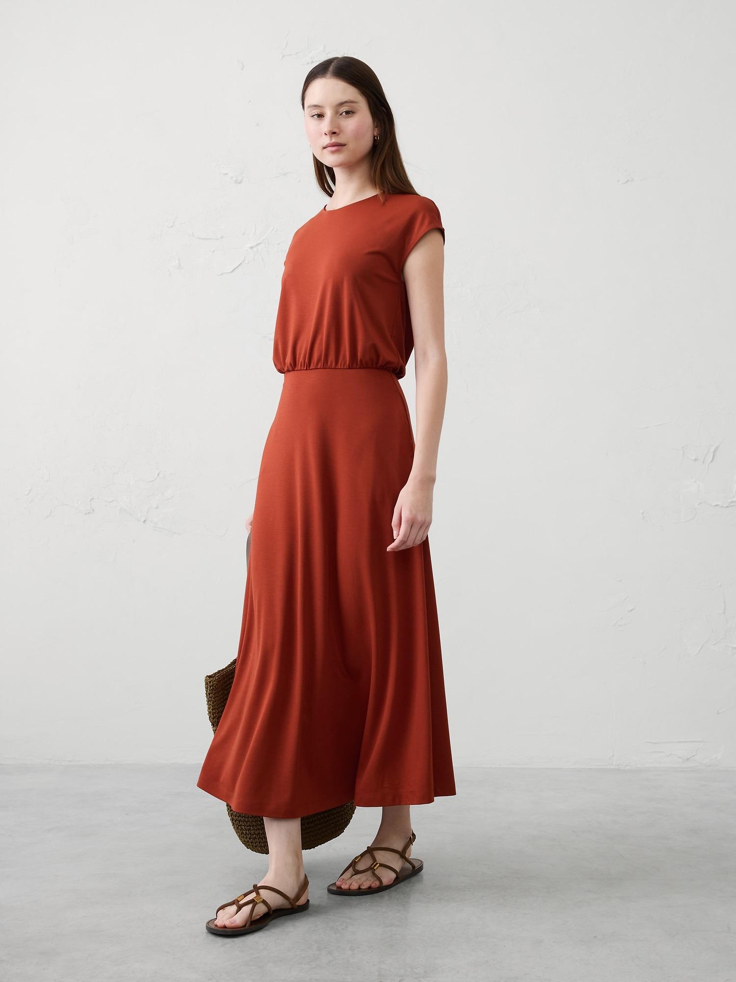 knit ponte midi dress