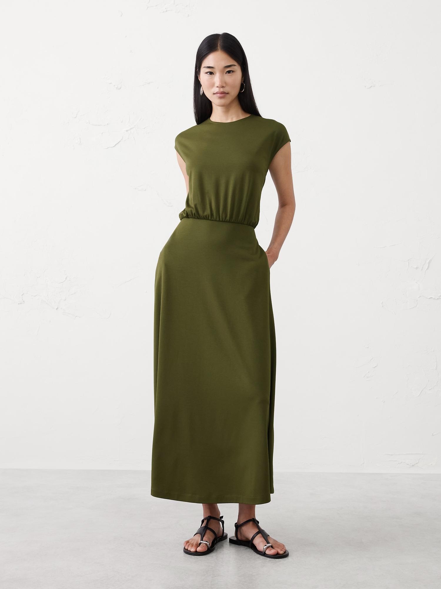knit ponte midi dress