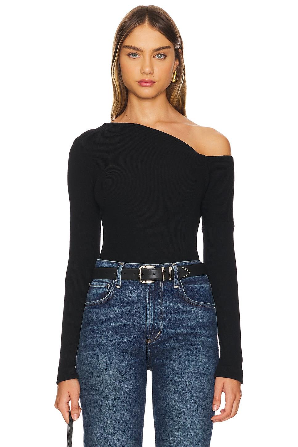 knit slouch shoulder long sleeve