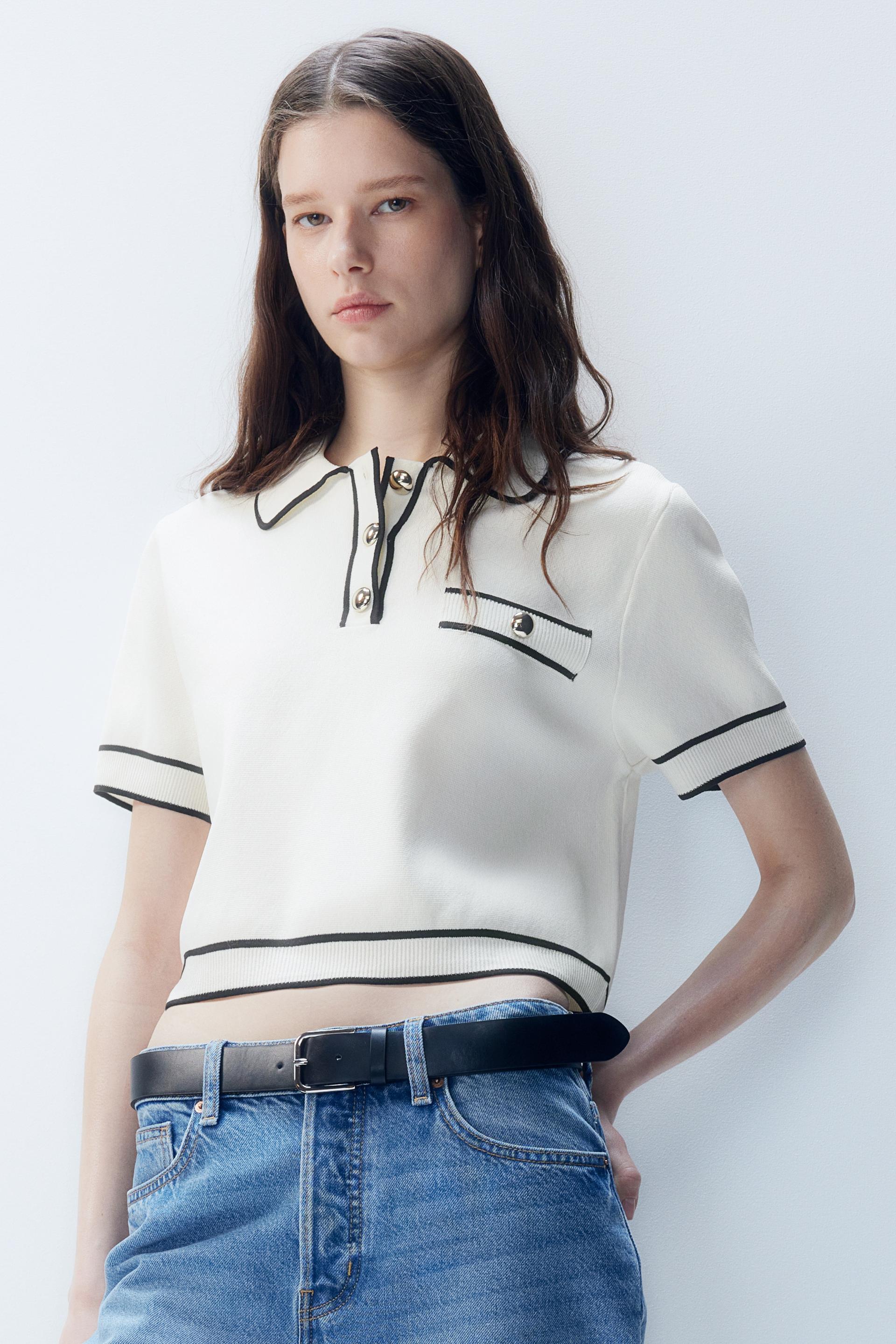 knit top with collar