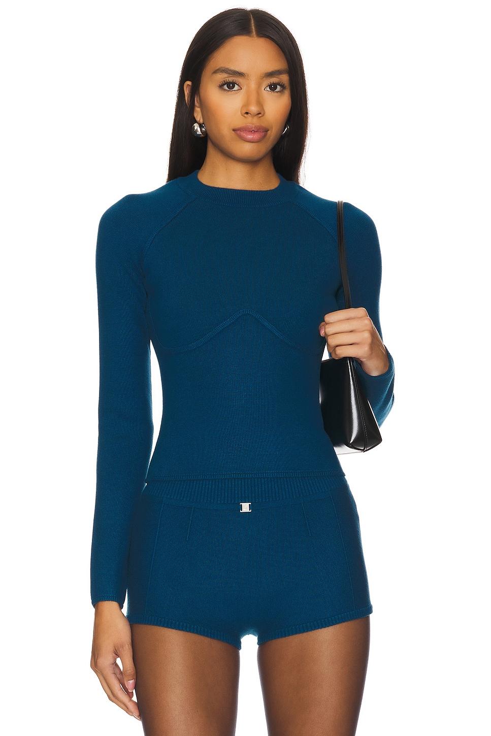 knit underbust long sleeve top