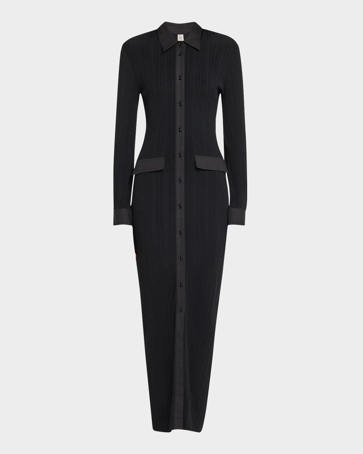 knitted maxi shirtdress