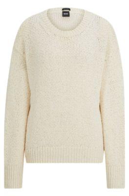 knitted sweater- white women's sweaters