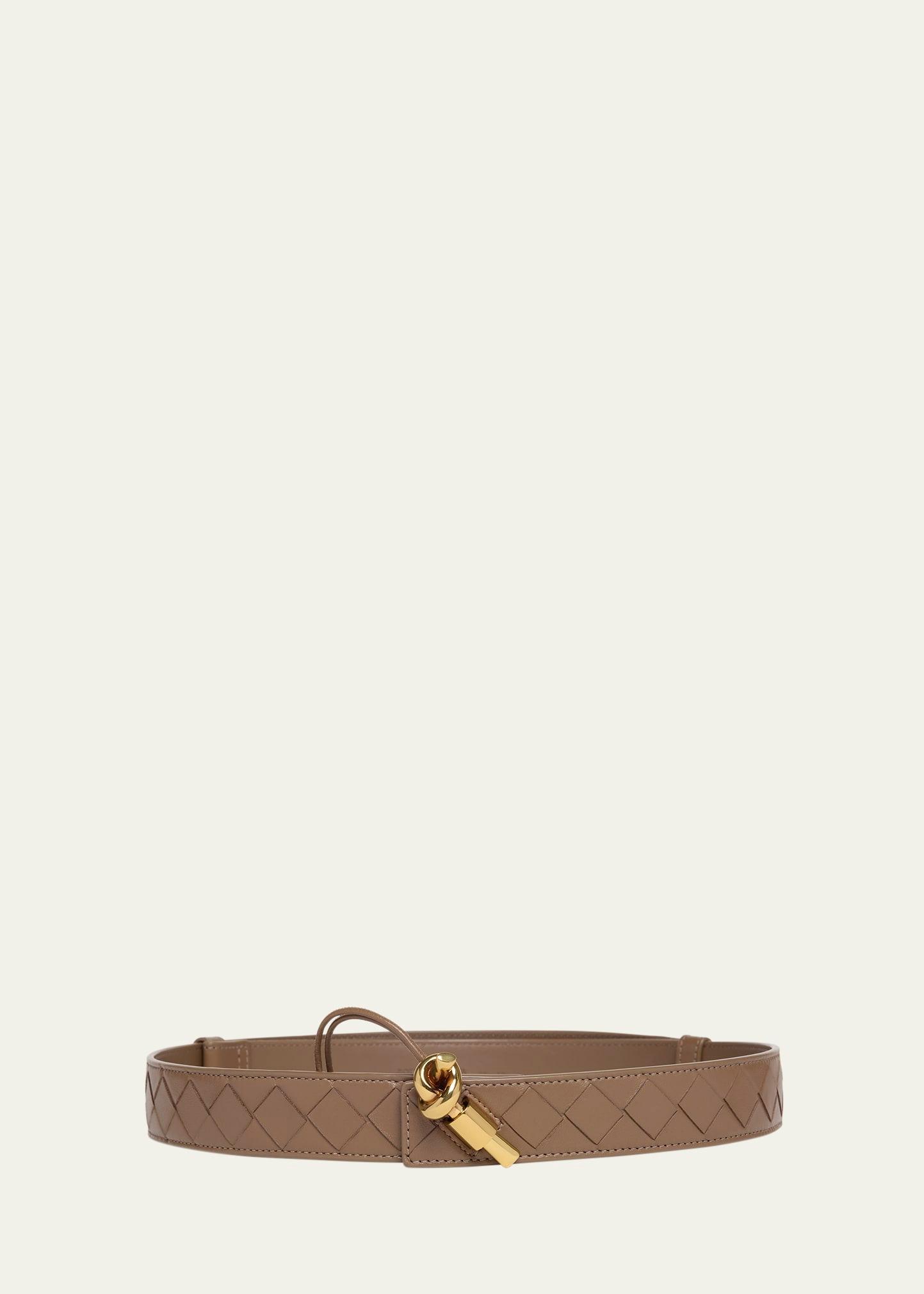 knot buckle medium calf leather belt