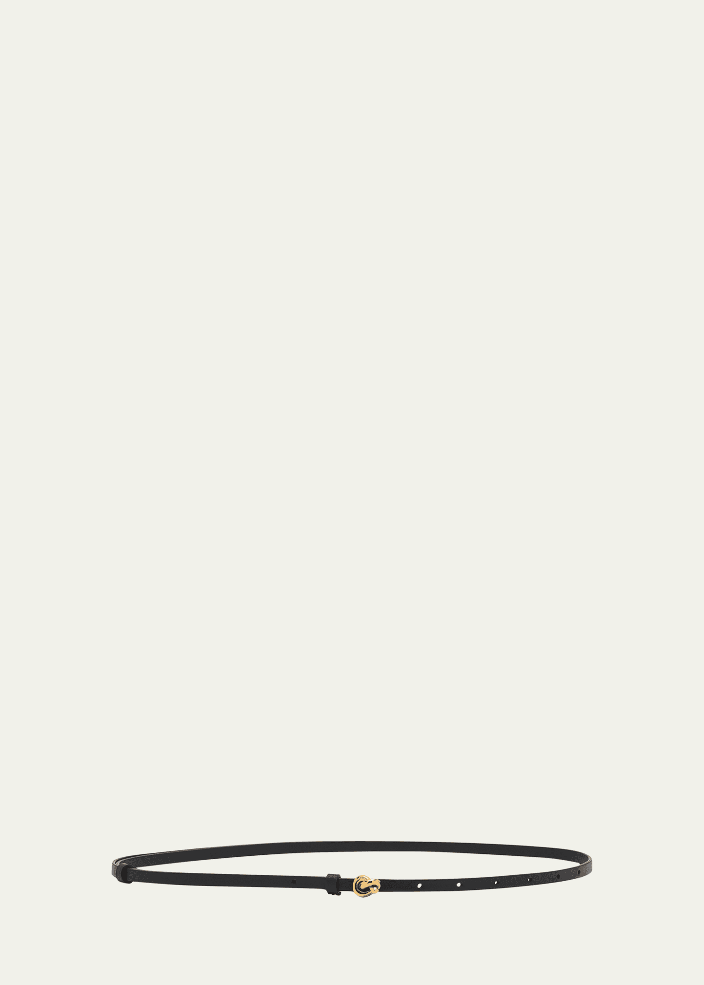 knot leather & brass skinny belt