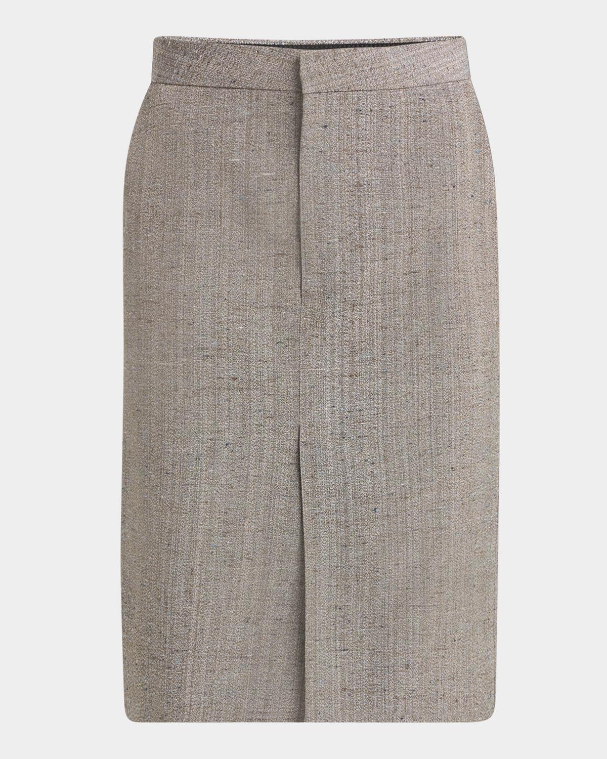 knotted melange straight skirt