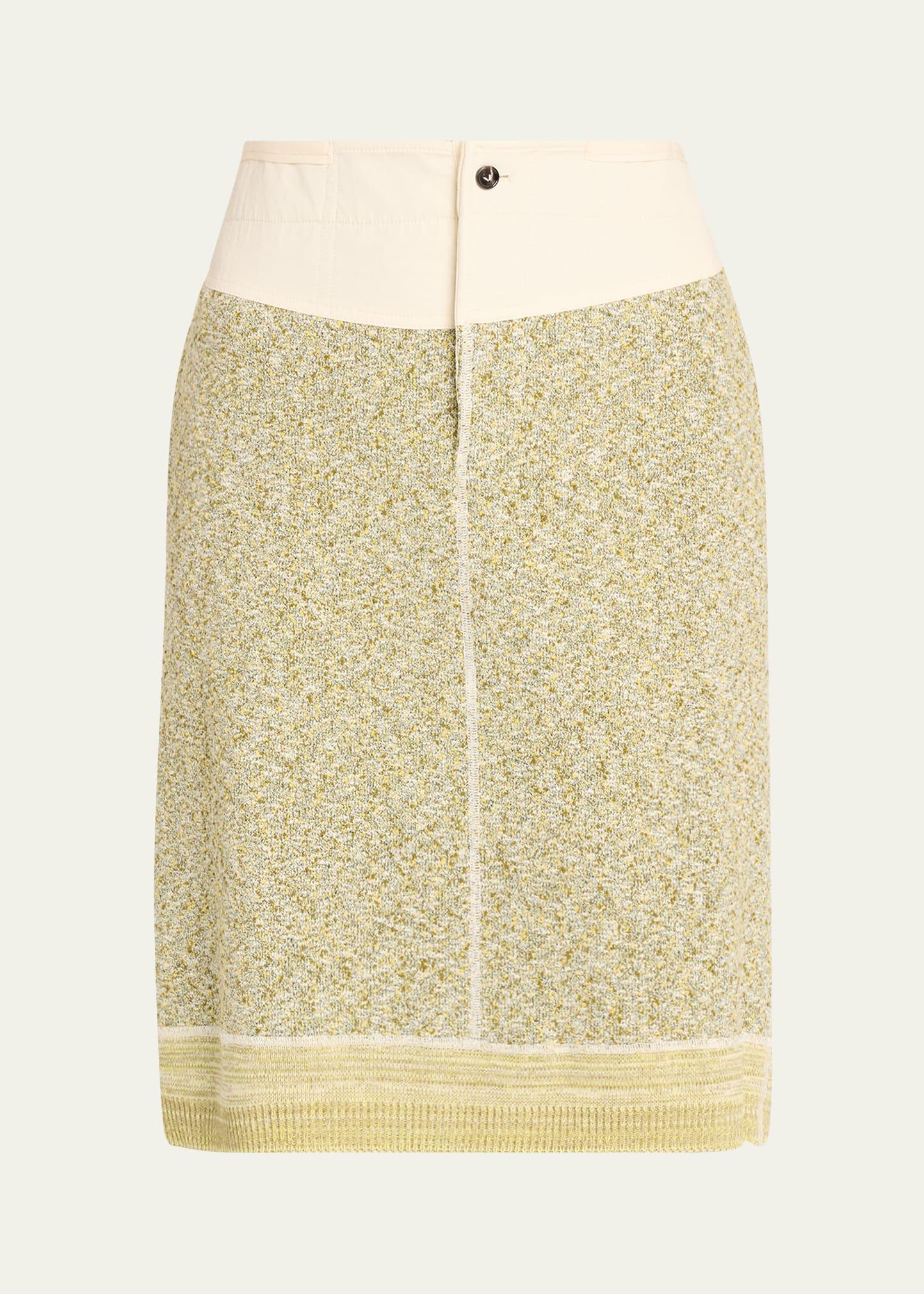 knotted mouline cotton jersey midi skirt