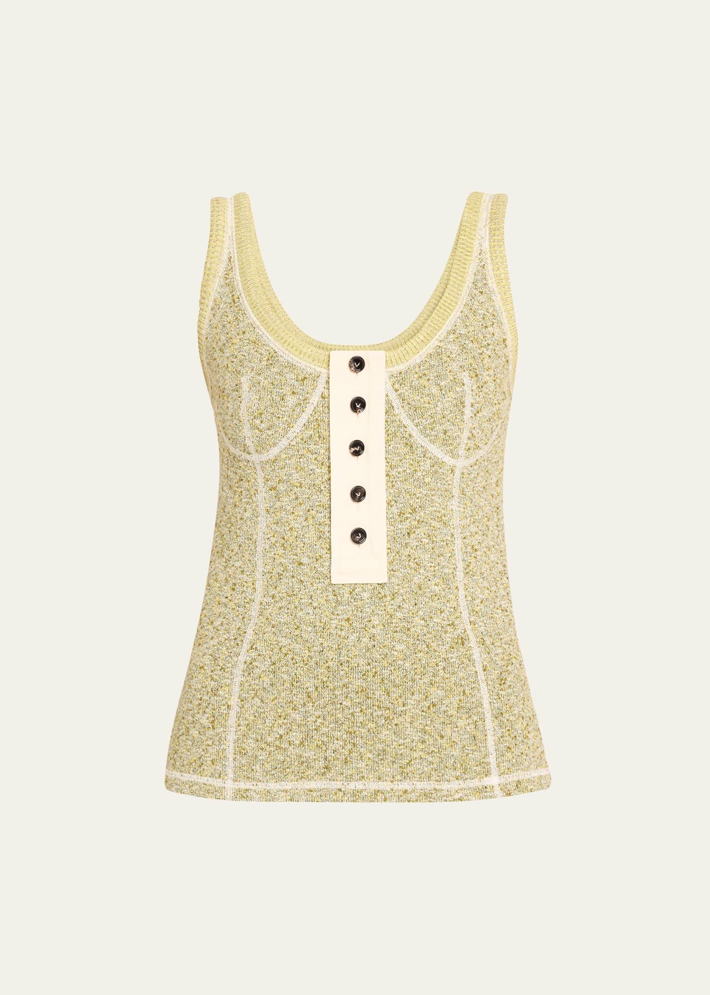 knotted mouline cotton jersey tank top