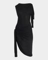 knotted sleeveless silk-cotton knit midi dress
