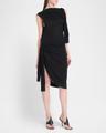 knotted sleeveless silk-cotton knit midi dress
