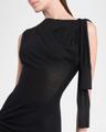 knotted sleeveless silk-cotton knit midi dress
