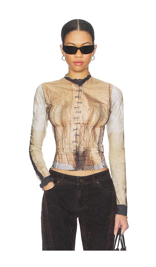 knwls halcyon top in tan.