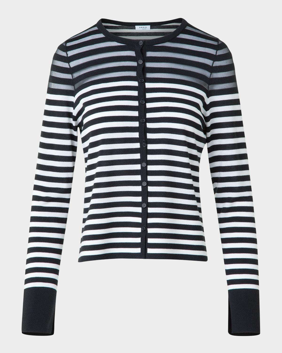kodak stripes merino wool cardigan