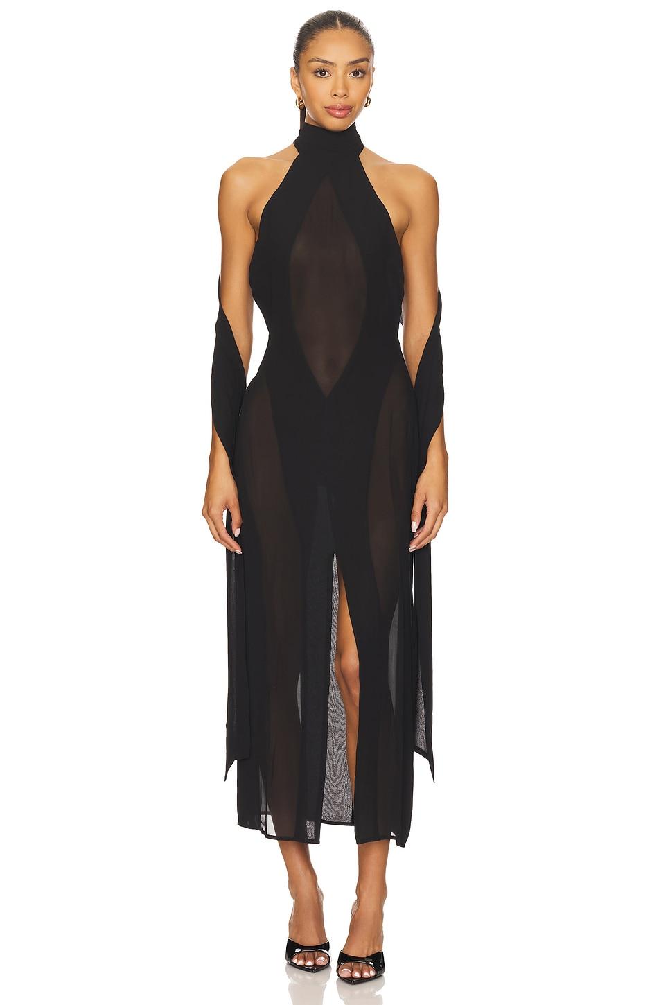 koemi sheer panel dress