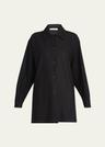 komako button down wool cashmere blouse