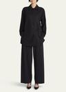 komako button down wool cashmere blouse