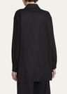 komako button down wool cashmere blouse