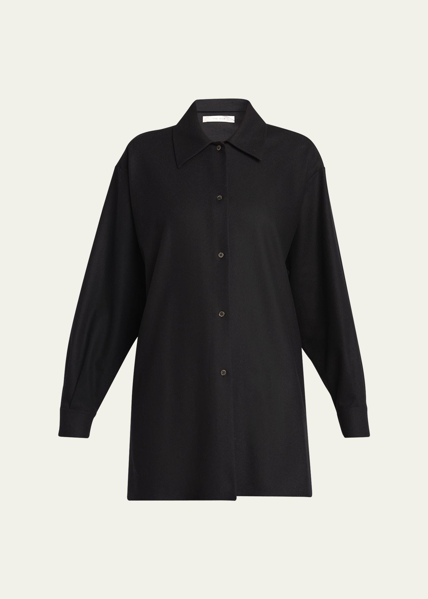komako button down wool cashmere blouse