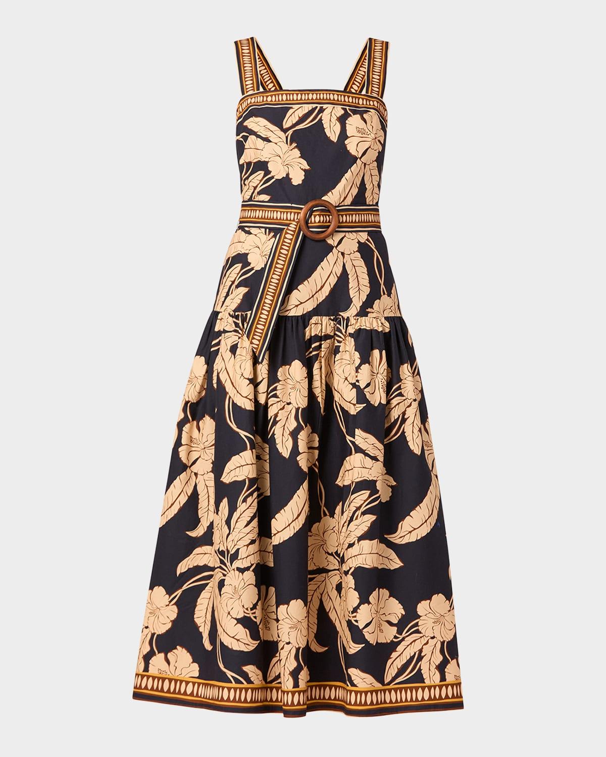 kora sleeveless floral-print midi dress