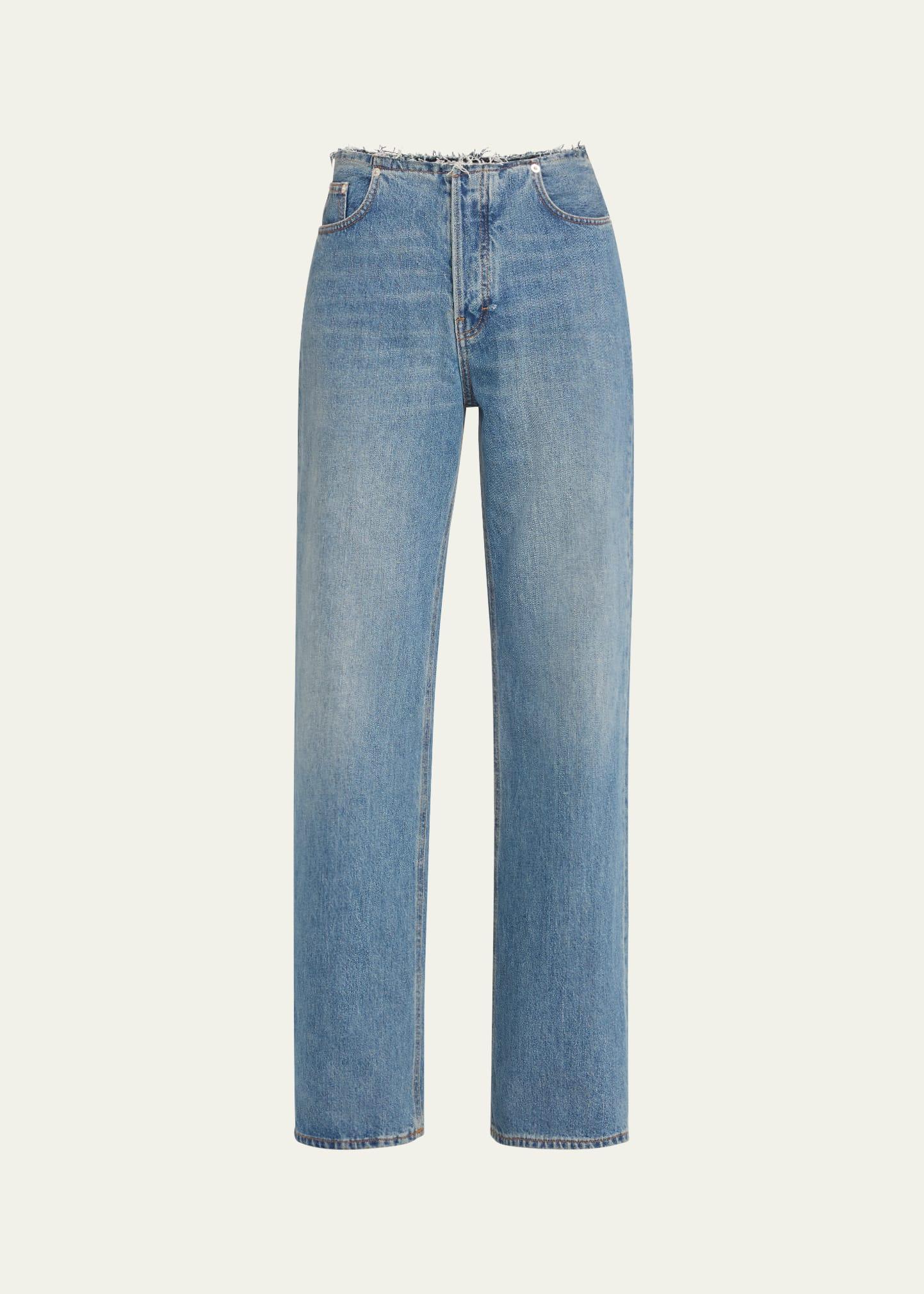 korea raw waistband jeans