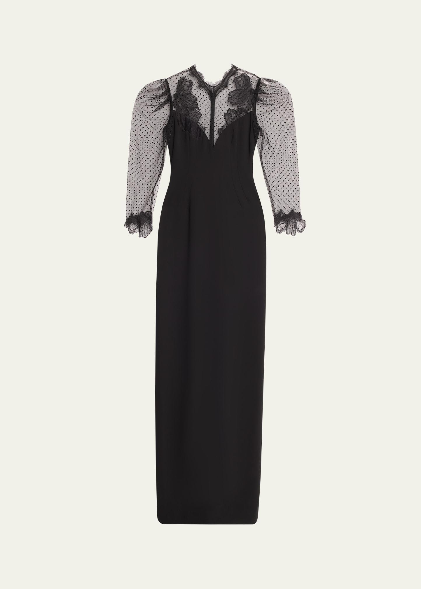 kristina swiss dot column gown