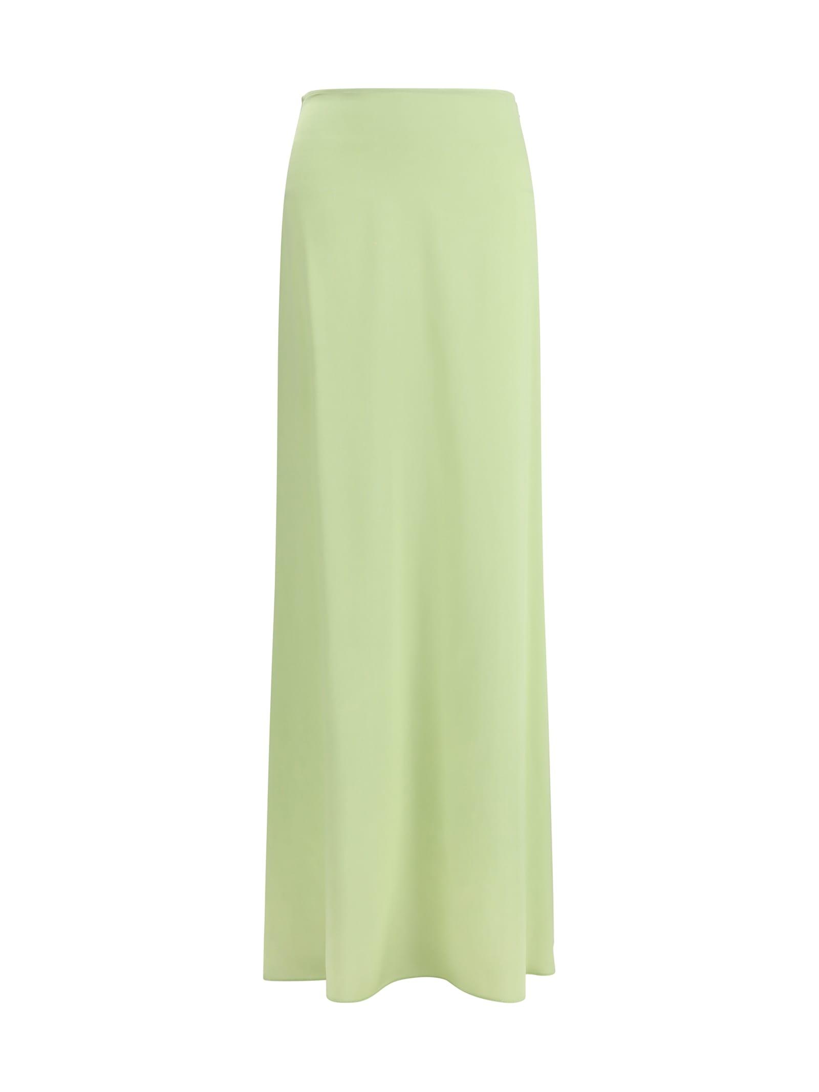 kristina ti classic long silk skirt