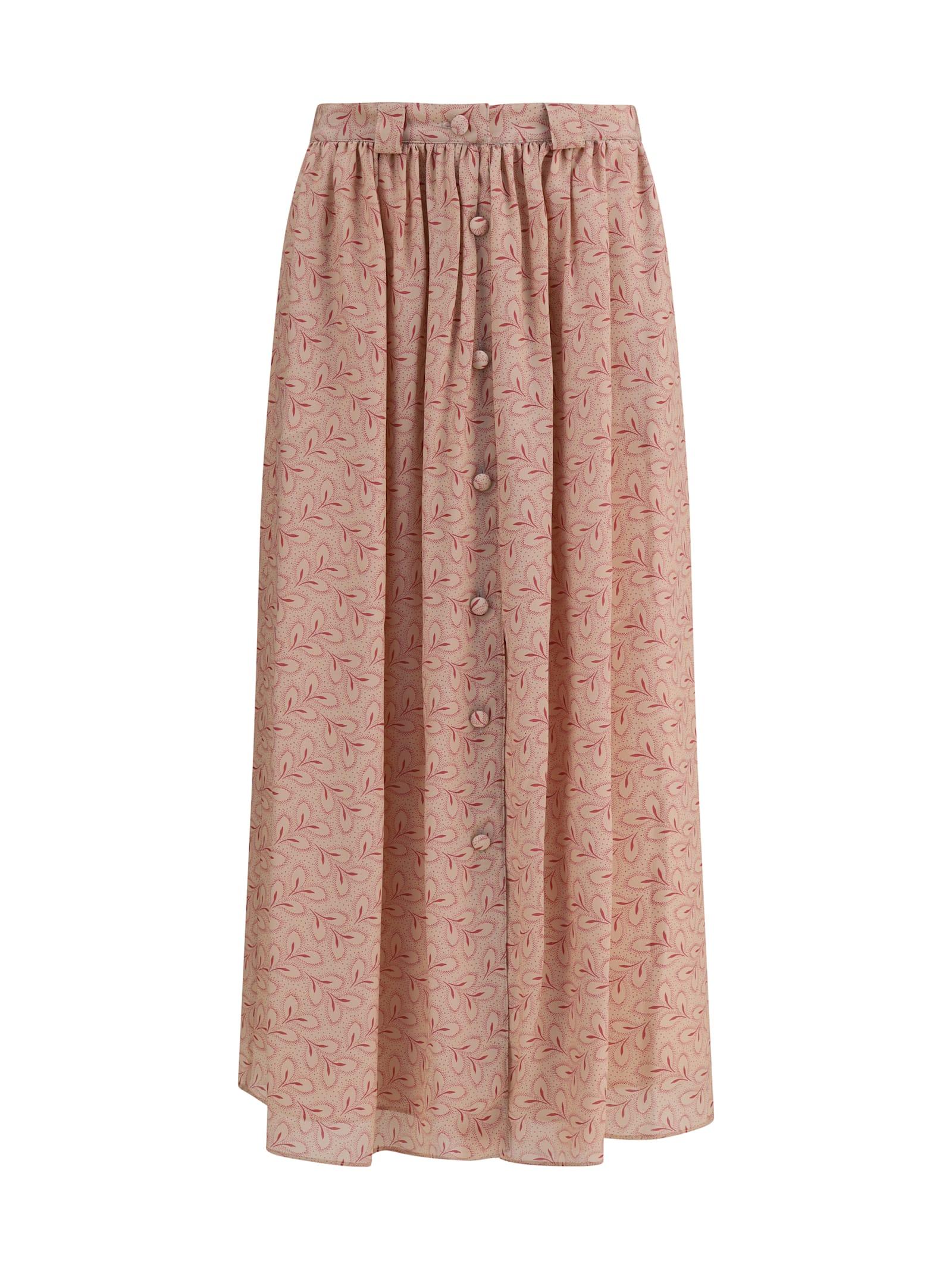 kristina ti half circle skirt with foliage print