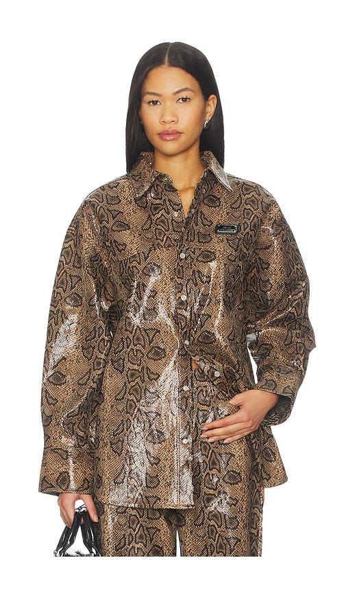 ksubi astra shirt in brown.