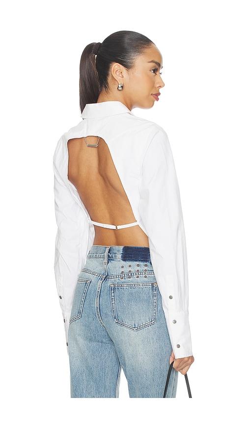 ksubi dare open back shirt in white.